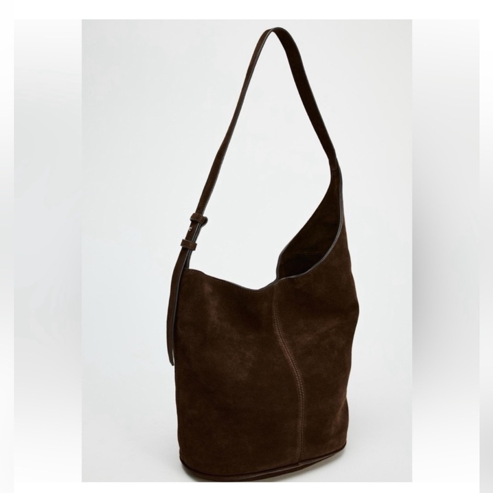 Zara Asymmetric Soft Suede Shoulder Bag - Picture 4 of 4
